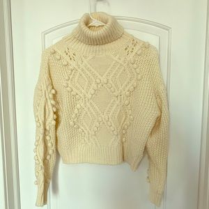 Cropped cream turtleneck sweater worn once!